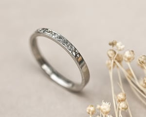 Image of 18ct White gold, ‘Salt & Pepper’ Diamond Semi Eternity ring