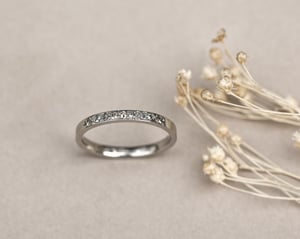 Image of 18ct White gold, ‘Salt & Pepper’ Diamond Semi Eternity ring