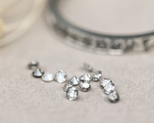 Image of 18ct White gold, ‘Salt & Pepper’ Diamond Semi Eternity ring