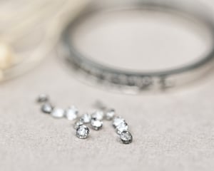 Image of 18ct White gold, ‘Salt & Pepper’ Diamond Semi Eternity ring