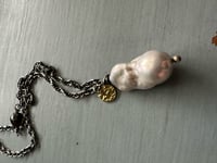 Image 7 of baroque pearl and 22k gold charm necklace by peaces of indigo