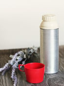 Image of Vintage Silver Ribbed Thermos