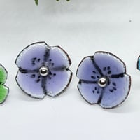 Image 3 of Dainty Flower Stud Enamel Earrings (EJ095)
