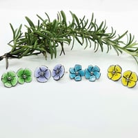 Image 1 of Dainty Flower Stud Enamel Earrings (EJ095)