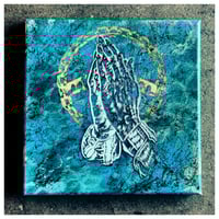 Image 1 of Spray Paint Praying Hands On Canvas