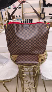 Image 2 of Brown 🧸 Checkered Slouch Bag