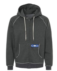 Image 2 of FLAG ZIP UP HOODIE (heather)