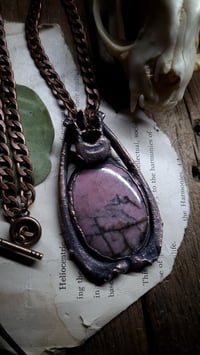 Image 2 of Cat Bone and Rhodonite Amulet