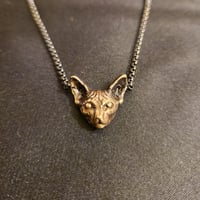 Image 1 of Collier artisanal Bronze et inox - Modèle Chat