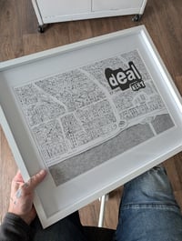 Deal Town Doodle Map LARGE FRAMED PRINT