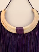 Image 2 of Violet Leather Necklace w/ Bush Pig Tusk