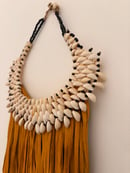 Image 3 of Mustard Leather & Cowrie Necklace