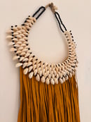 Image 4 of Mustard Leather & Cowrie Necklace