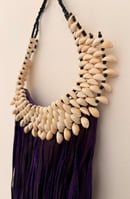 Image 3 of Violet Leather & Cowrie Necklace