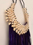 Image 4 of Violet Leather & Cowrie Necklace