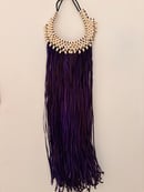 Image 1 of Violet Leather & Cowrie Necklace