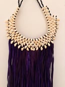 Image 2 of Violet Leather & Cowrie Necklace