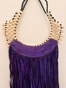 Image 5 of Violet Leather & Cowrie Necklace