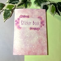 Image 1 of Reusable Blank Stickerbook, Handmade Pink Floral Sticker Book with 40 Pages for safekeeping