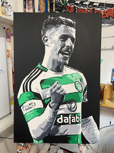 Image of LUKE McCOWAN CELTIC FC PAINTING