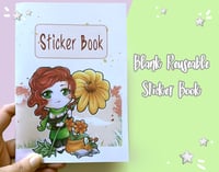 Image 1 of Reusable Blank Stickerbook, Handmade Flower Girl Sticker Book with 40 Pages for safekeeping