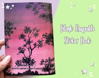 Image 2 of Reusable Blank Stickerbook, Handmade Sunset Tree Sticker Book with 40 Pages for safekeeping