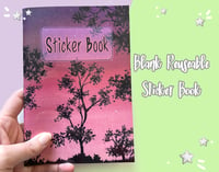 Image 1 of Reusable Blank Stickerbook, Handmade Sunset Tree Sticker Book with 40 Pages for safekeeping