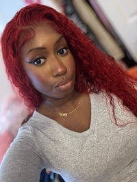 Image 1 of 13x4 Red Wavy Lace Frontal Wig 