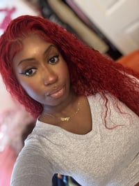 Image 2 of 13x4 Red Wavy Lace Frontal Wig 