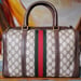 Image of Vtg Gucci Brown Monogram Boston Bag.