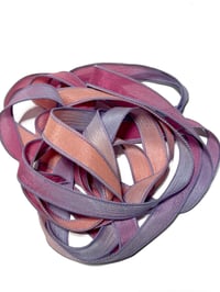 Image 3 of 1PC. FRUIT SMOOTHIE 42" Hand Dyed Finished Edge Silk Wrist Wrap Bracelet/Jewelry/Craft Ribbons