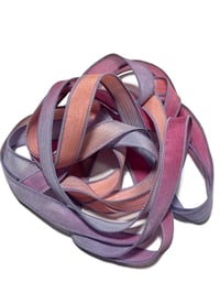 Image 6 of 1PC. FRUIT SMOOTHIE 42" Hand Dyed Finished Edge Silk Wrist Wrap Bracelet/Jewelry/Craft Ribbons