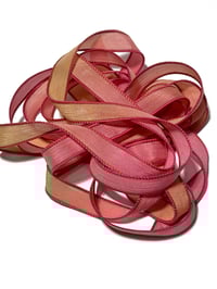 Image 6 of 1PC. FLAMINGO  42" Hand Dyed Finished Edge Silk Wrist Wrap Bracelet/Jewelry/Craft Ribbons