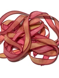 Image 7 of 1PC. FLAMINGO  42" Hand Dyed Finished Edge Silk Wrist Wrap Bracelet/Jewelry/Craft Ribbons