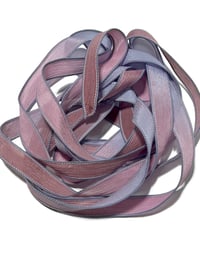 Image 2 of 1PC. VINTAGE ROSE 42" Hand Dyed Finished Edge Silk Wrist Wrap Bracelet/Jewelry/Craft Ribbons