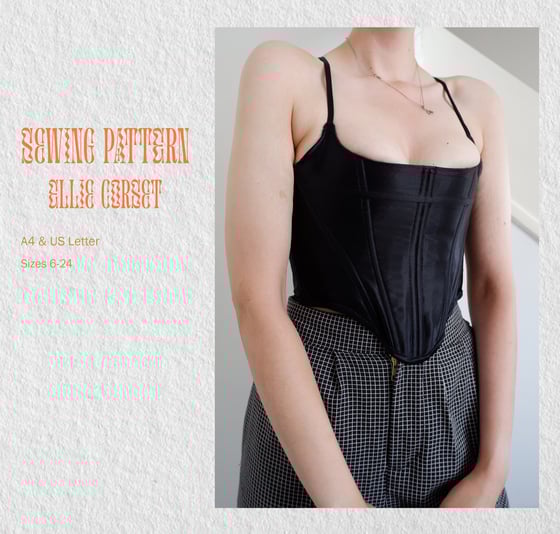 Image of Ellie Corset Top Sizes 6-24 UK / Europe 32-50/ US sizes 2- 20 Sewing Pattern