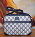 Image of Vtg Gucci Blue Monogram Cross Body Bag.