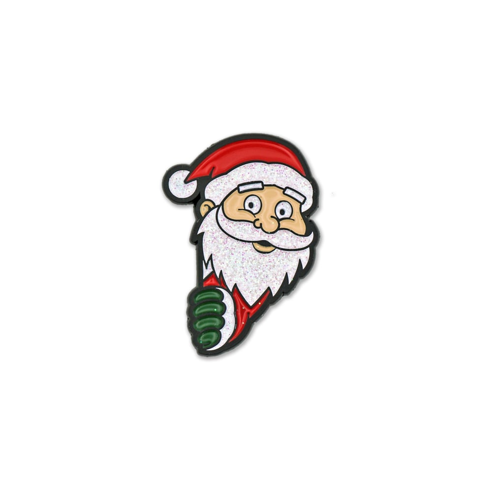 Santa Peeker Enamel Pin