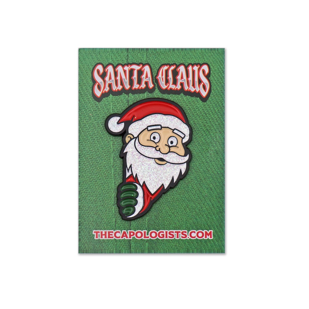 Santa Peeker Enamel Pin