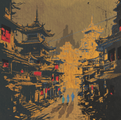 Image of "Morning Arrival in Edo" Canvas Print