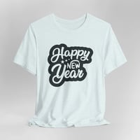 Image 1 of Hand-Drawn Happy New Year Short Sleeve T-shirt