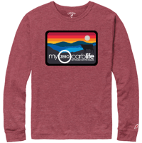 Image 1 of MZCL Mountain Logo Long Sleeve Tee - Heathered Light Maroon 