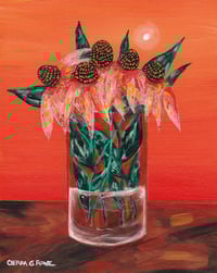 Image 1 of   'Coneheads' - Acrylic on Canvas Panel, 8x10 Framed