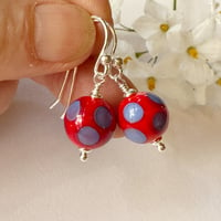 Image 1 of Periwinkle on Orange Earrings