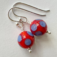 Image 4 of Periwinkle on Orange Earrings