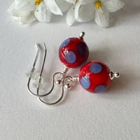 Image 3 of Periwinkle on Orange Earrings