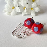 Image 2 of Periwinkle on Orange Earrings