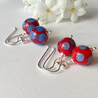 Image 7 of Periwinkle on Orange Earrings