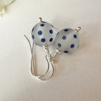 Image 3 of Navy Spots on Clear Earrings