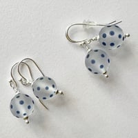 Image 6 of Navy Spots on Clear Earrings